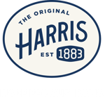 harris coffee made for australia white blue logo